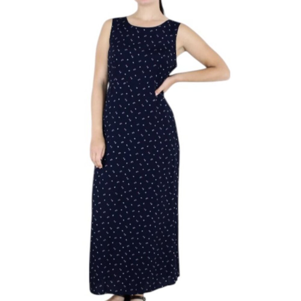 GAP navy blue sleeveless sheath maxi dress size L